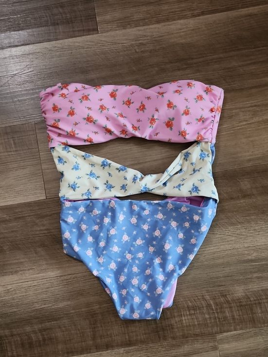 Skatie Other - NWOT Skatie Floral Colorblock One-Piece Swimsuit in Pink, Yellow & Blue